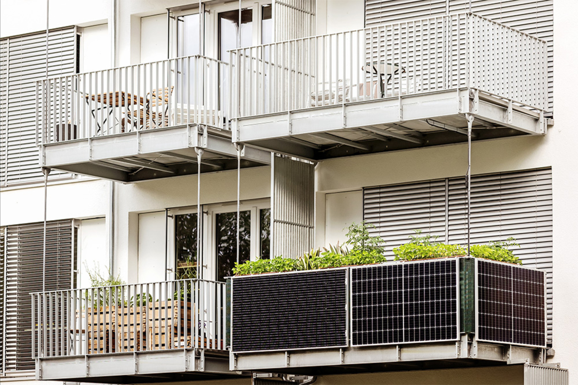 Balkon­kraftwerk bei IMP Immotec GmbH in Mühltal